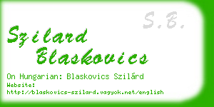 szilard blaskovics business card